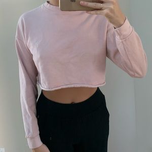Topshop pink cropped sweatshirt size 2